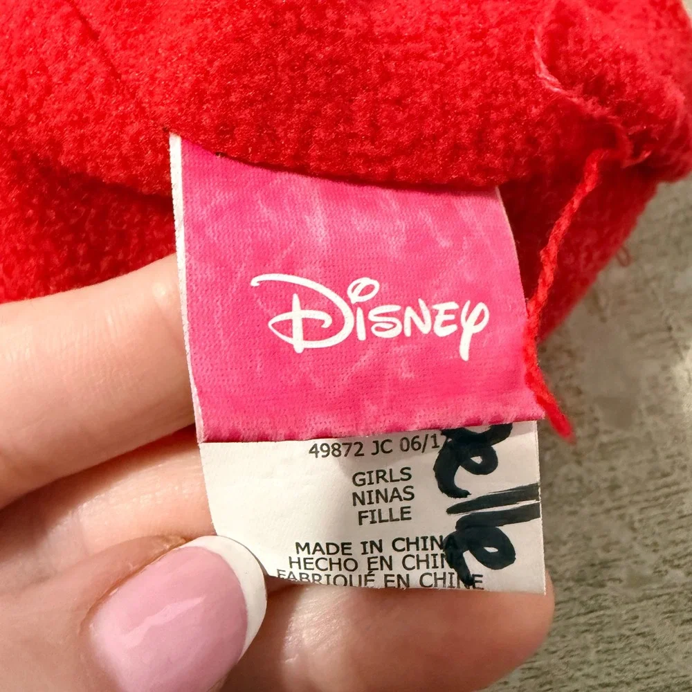 Disney Minnie Mouse Earflap Beanie Hat 3D Ears Polka Dot Bow Red Girls One Size